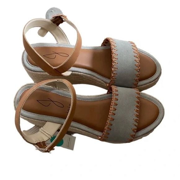 Joie Powder Blue Wedge Suede Sandals Espadrilles size 8 main image 0